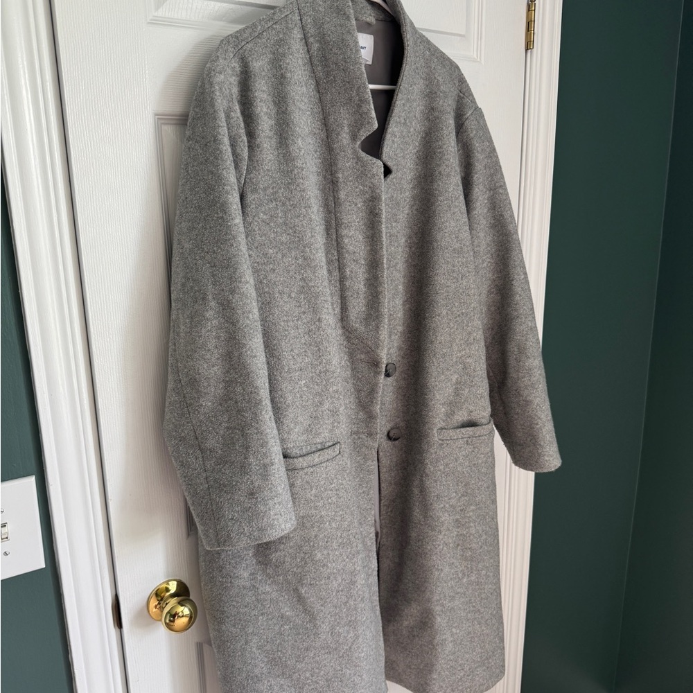 Old Navy Light Gray Wool-Blend Coat